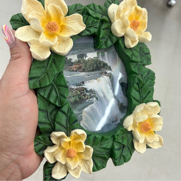 Floral Green and Yellow Picture Frame - Picture 2 of 5